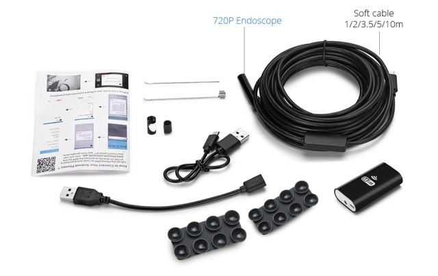 Camera Inspeção Boroscópio Wifi 1200p